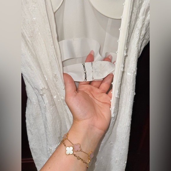 Custom Couture Walter Mikael Elegant White Sequin Strapless Evening Gown - Picture 10 of 16